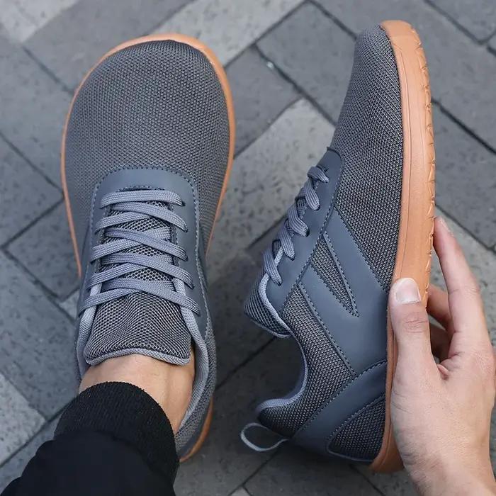 Chaussures pieds nus pour hommes avec semelle ample, bout large, chaussures de sport de marche, mode