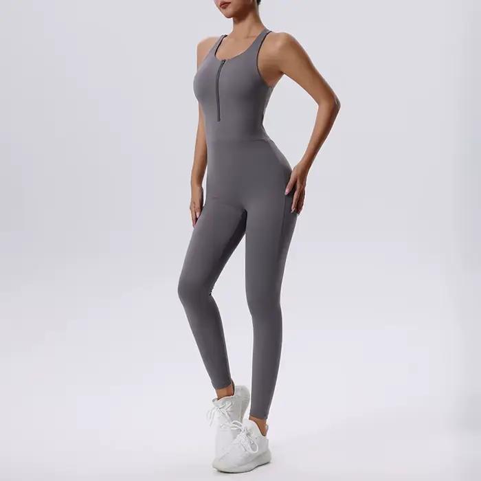 Ensemble de Yoga combinaison femmes pleine saisons décontracté Fitness combishort sportif sans manch