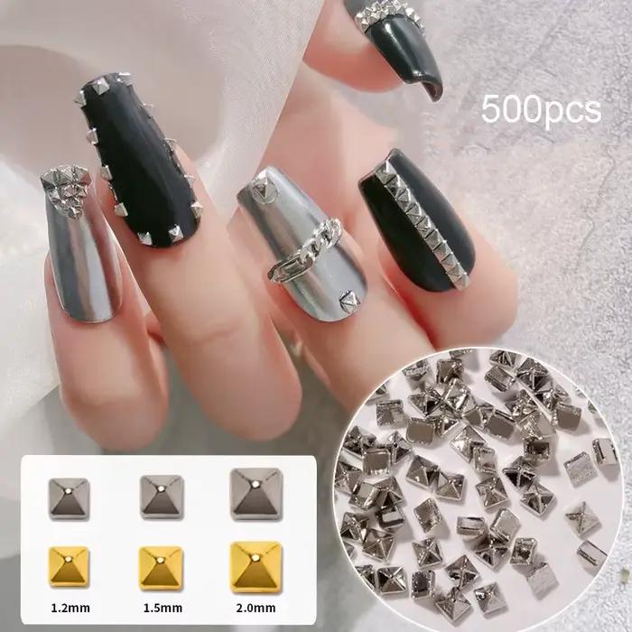 Breloques à dos plat pour ongles, rivet, métal d'érable, pointes punk, goujons, biscuits, conception