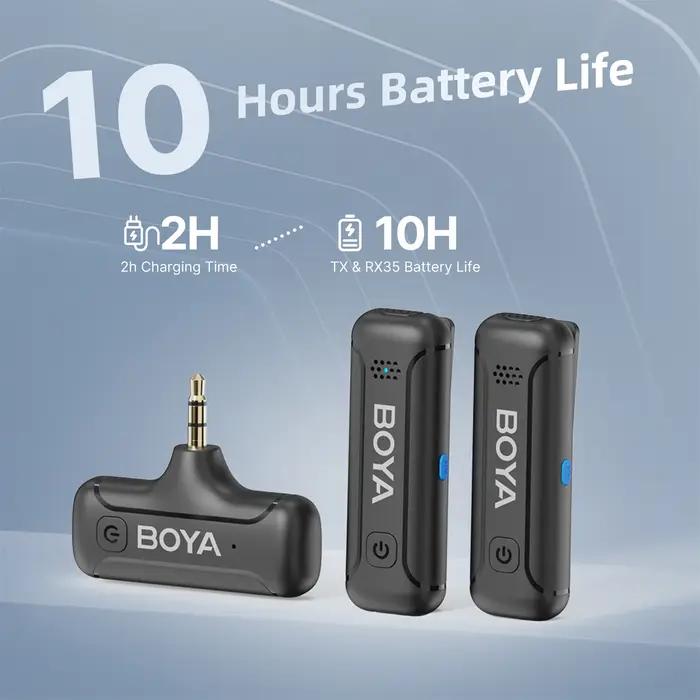 BOYA BY-WM3T2-M2 Sans Fil Lavalier Revers 3.5mm TRS Réduction du Bruit Microphone pour IL, Nikon, So