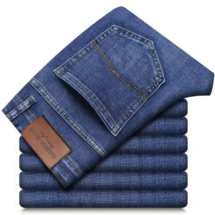 Wthinlee 8 modèles printemps automne affaires jean hommes décontracté droit Stretch mode classique travail Denim pantalo
