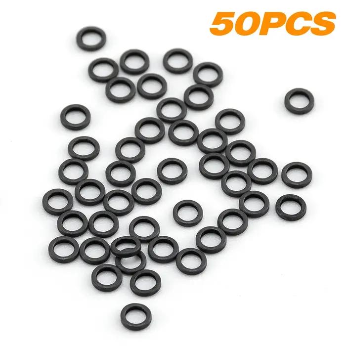 50pcs anneau de tippet de pêche à la mouche 2/2.5mm solide en acier inoxydable nymphe humide sec cha
