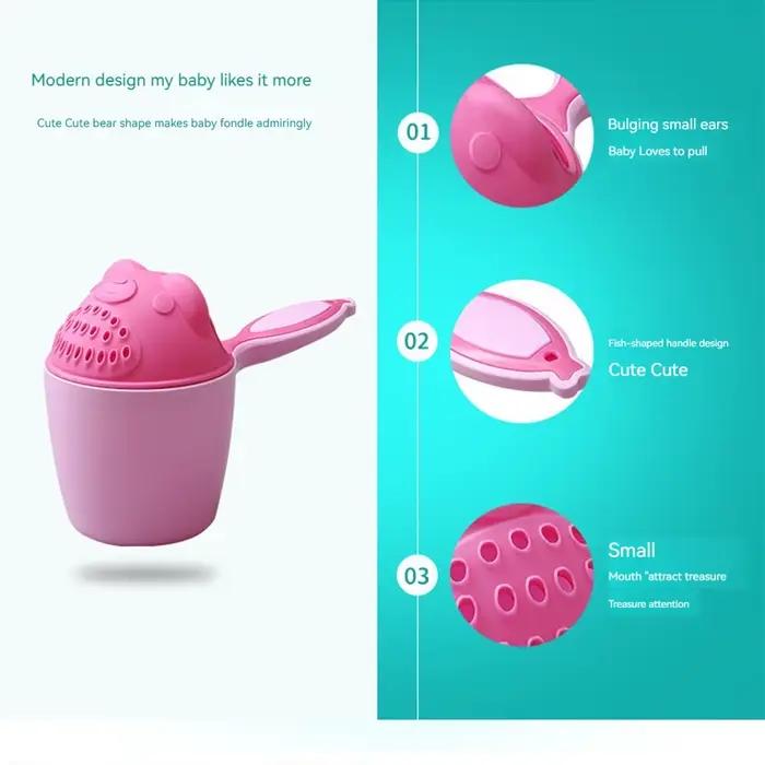 Bonnets de bain pour bébé, dessin animé mignon, tasse de shampoing pour enfants, Bailer de bain, cui