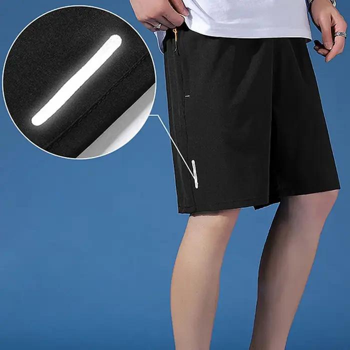 Short de sport été homme en soie glacée vêtement plage respirant pour basketball fitness et détente