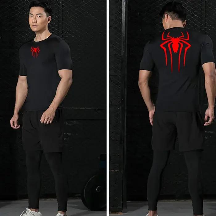 T-shirt de compression MMA pour hommes - Séchage rapide, musculaire, fitness, course et entraînement