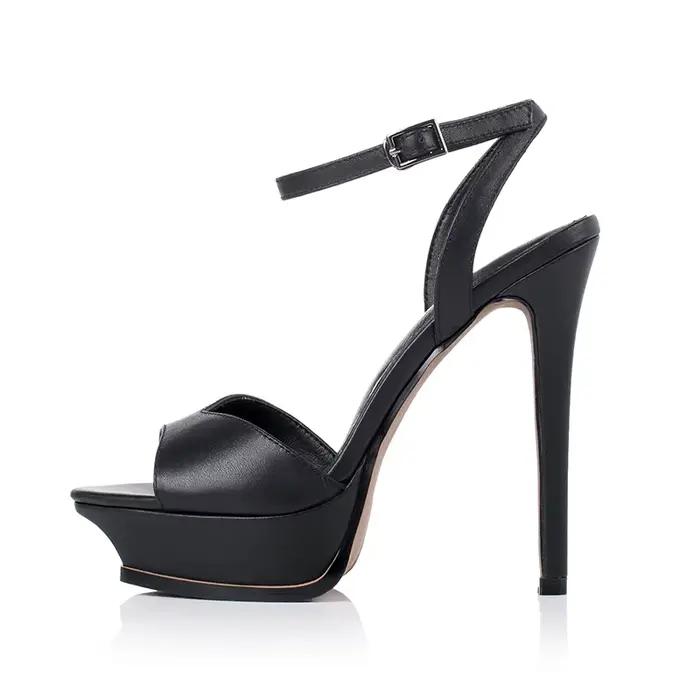 Arden Furtado 2025 été blanc peau de vache plate-forme Peep toe chaussure chaussures de mariage bout
