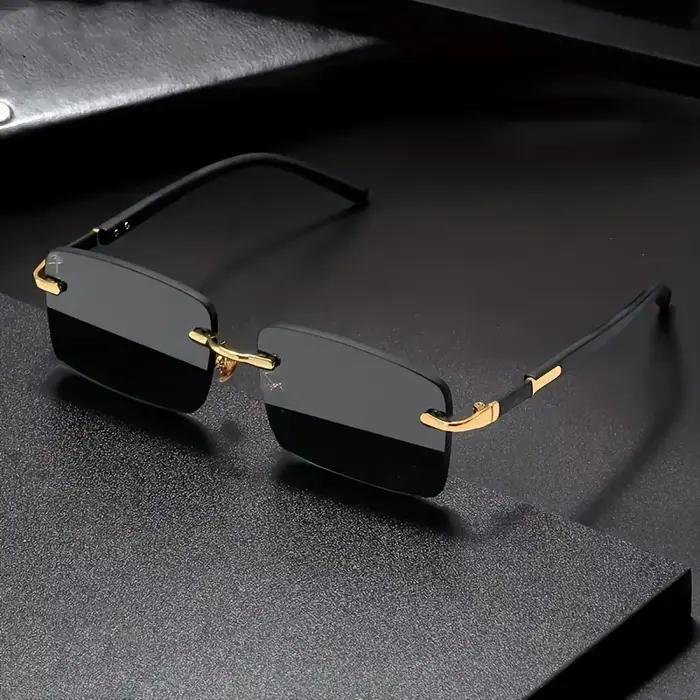 Lunettes de soleil rectangulaires sans monture pour hommes et femmes, nuances populaires, petites lu