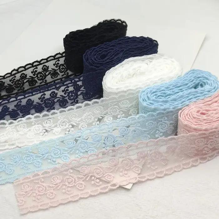 Ruban de fleurs 3D 35MM 1 mètre, tissu en dentelle artisanal, broderie à la main, accessoires pour c