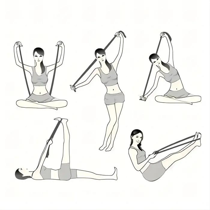 Bande d'étirement de Yoga, 8 segments, produits de Fitness numériques à haute élasticité, sangle Com