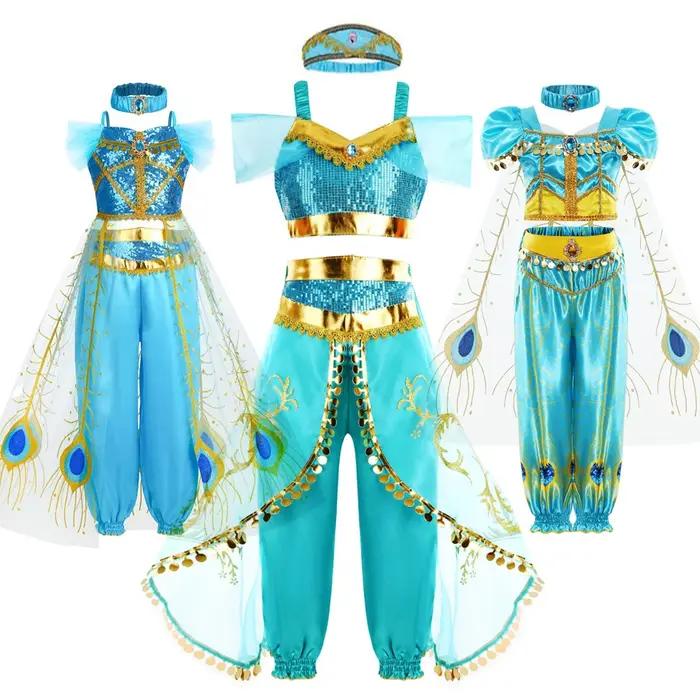 Robe de princesse de fête d'Halloween, Costume de jasmin pour enfants