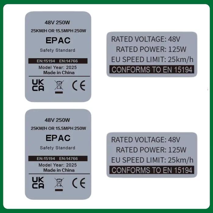 Kit d'autocollants pour modification de vélo électrique, étiquette pour vélo électrique 36V 48V 250W