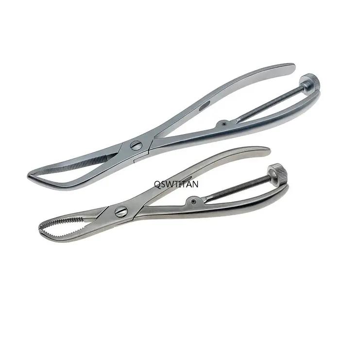 Pince de réduction osseuse supérieure/inférieure, mâchoires dentelées, instruments orthopédiques vét