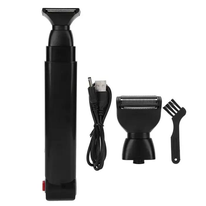 Rasoir électrique 2 en 1 pour le visage, Rechargeable, poignée pliable, épilation du dos, toilettage