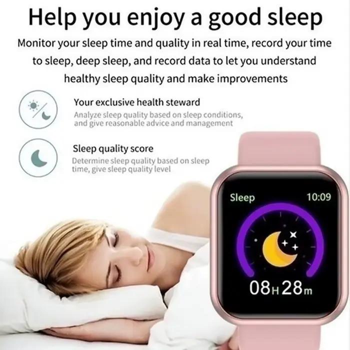 Montre multifonctionnelle Y68 Bluetooth compatible téléphone fitness sommeil surveillance occasionnels entraînements hommes femmes