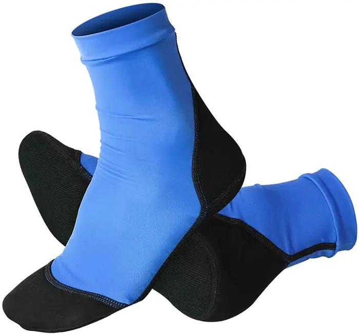 Chaussettes à ailerons en néoprène pour sable et plage, dessus fin en polyester, semelles en néoprène, protection solaire, pour volley-ball, football et activités plage