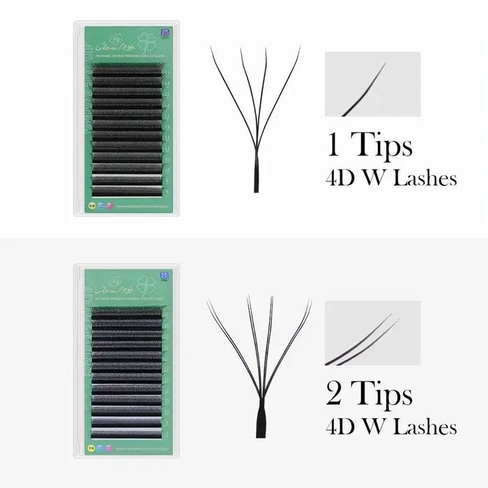 GLAMLASH 4D5D Extension de cils en forme de W ventilateurs de Volume préfabriqués cils de Style W Fa