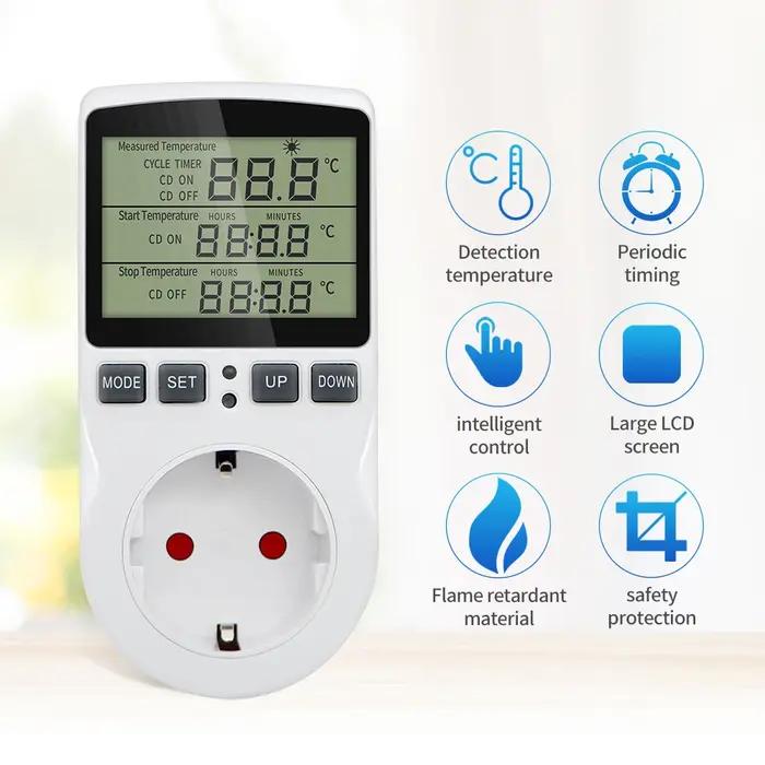 Prise de minuterie Thermostat KT3100, contrôleur de température multifonction, sortie avec interrupt