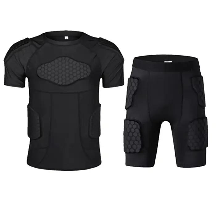 T-shirt et short de sport protection anti-collision - Équipement football cyclisme avec accents d'abeille