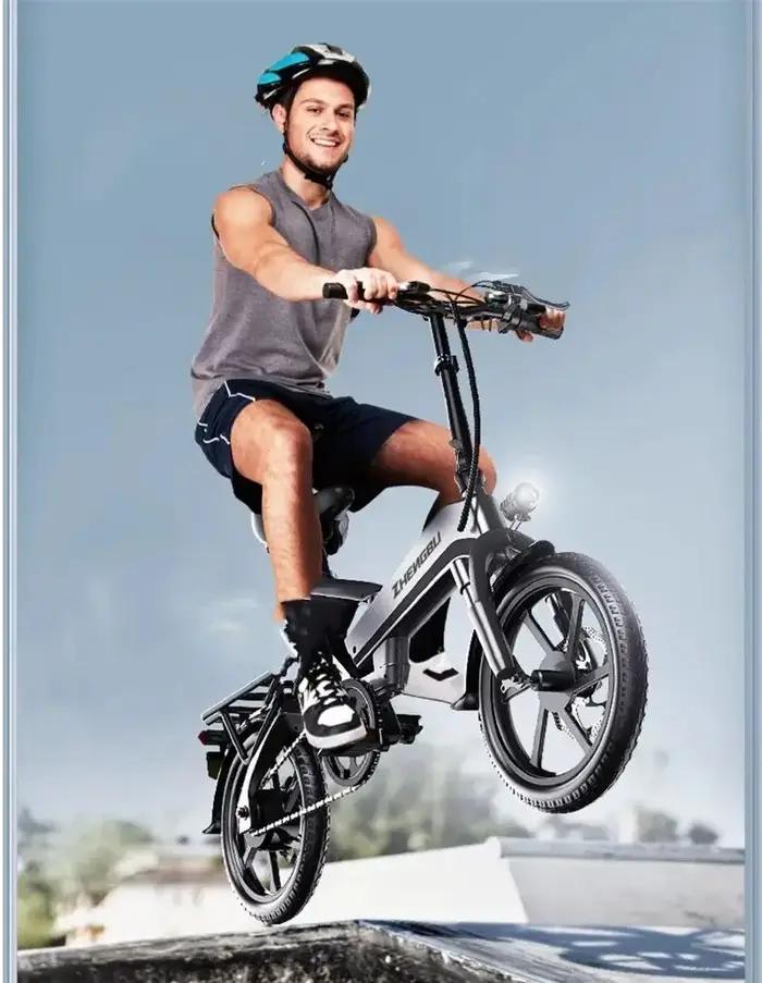 Vélo Électrique Pliable Homme Adulte 2 Sièges Puissance 400W Tension 48V Plaçable Pour Famille Occasions Spéciales Sorties Nature Visites Ville