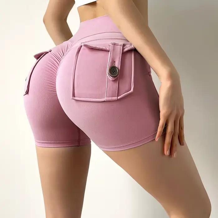 Shorts de fitness trois-quarts pour femmes, pêche, exercice, pantalon cargo, poche sèche à l'air, yo
