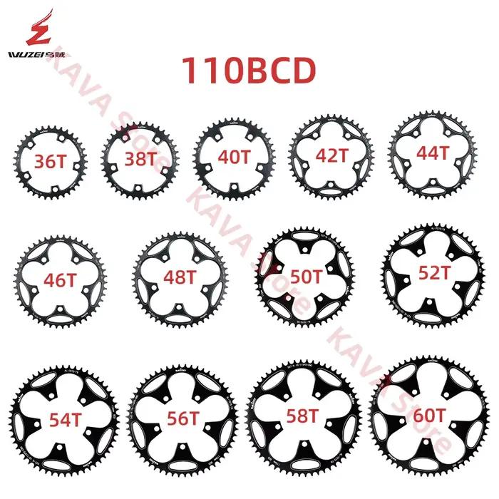 WUZEI 110 130 BCD plateau 36T 38T 40T 42T 46T 50T couronne de vélo de route étoile étroite large 5 b