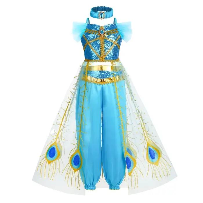 Robe de princesse de fête d'Halloween, Costume de jasmin pour enfants