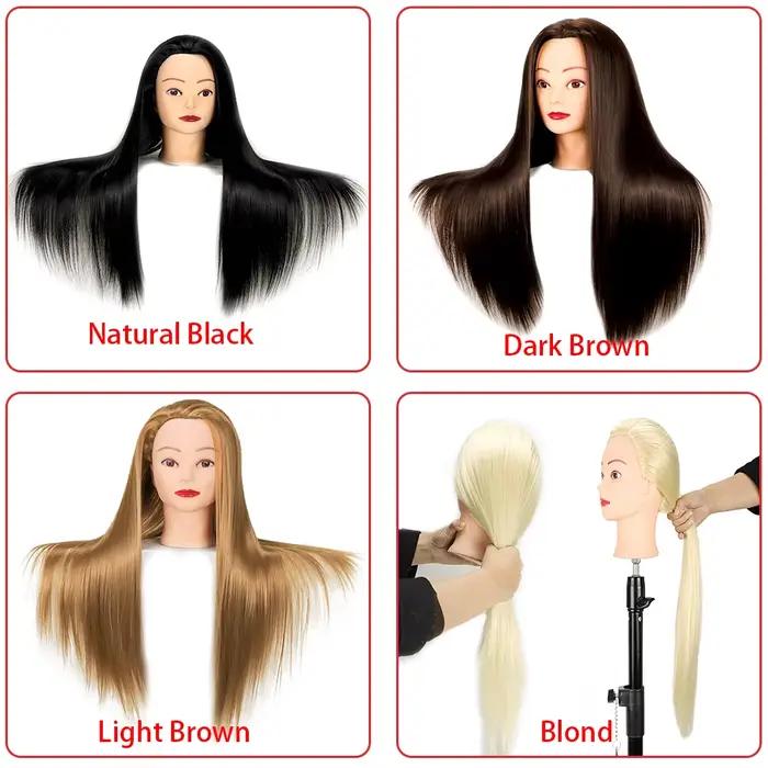 Tête de poupée pour coiffeurs 65cm cheveux synthétiques Mannequin tête coiffures femme Mannequin coi