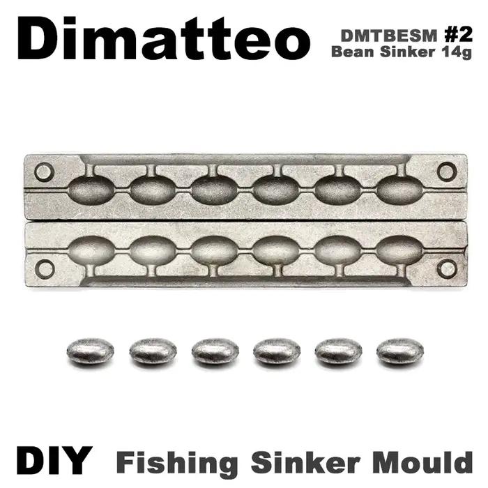 Dimatteo bricolage moule de plomb de haricot de pêche DMTBESM/ # 2 Plombs de Haricots 14g 6 Cavités