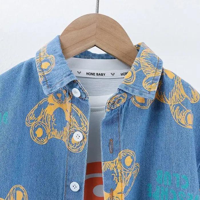 Ensemble décontracté d'été pour enfant t-shirt imprimé ours short tenue cow-boy bébé tout-petit jeux extérieur cadeau anniversaire noël naissance