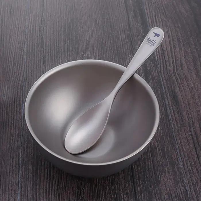 Keith – cuillère à café pour bébé, ustensiles d'alimentation en titane, apprentissage des enfants, h