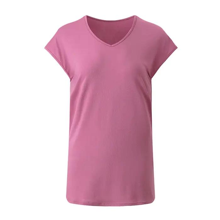 4/1 pièce été automne femmes couleur unie basique polyvalent à manches courtes T-shirt sport décontr