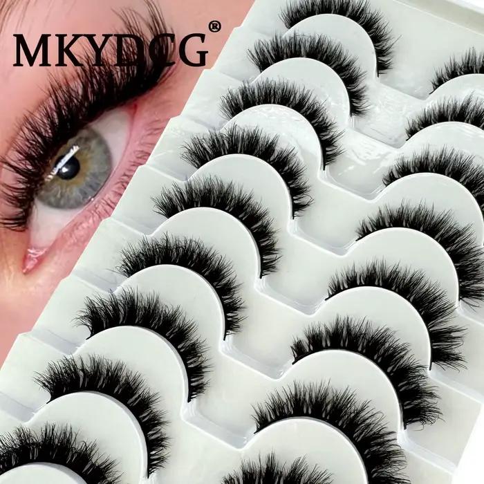 MKYDCG nouveau 10 paires 3D vison cils Faux vison moelleux cils doux complet épais vaporeux cils dra