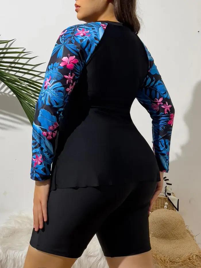 Maillot de bain 2 pièces grande taille à manches longues pour femme 2026 – Tenue de surf et de plage