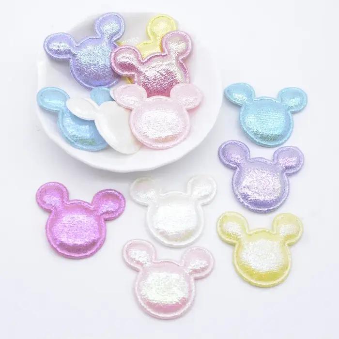 Tête de souris brillante, 50 pièces, 35x30mm, pour vêtements, chapeau, fournitures de couture, patch