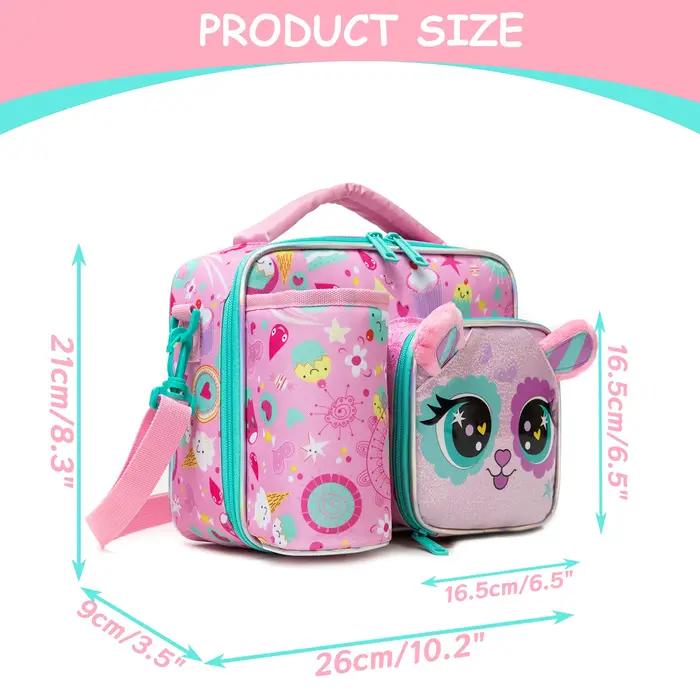 Boîte à déjeuner pour enfants, ensemble de sacs de repas, sac à déjeuner lavable et sac étanche réut