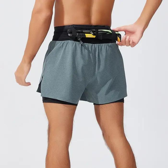 Short de course homme 2 en 1 Marathon Fitness court Gym homme basket-ball pantalon d'entraînement mu