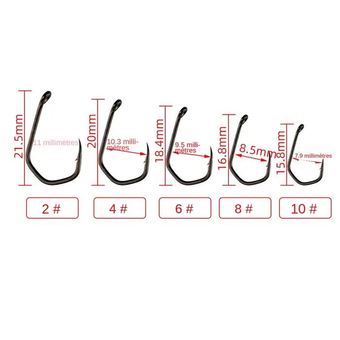 Hameçon PTFE Enduit en Acier Haute Teneur en Carbone Micro Barbelé Oeil Carpe Crochet de Pêche Occasions de Pêche en Mer Lac Rivière Pour Amateurs de Pêche
