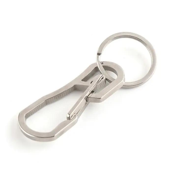 Mousqueton robuste en titane, porte-clés EDC, crochets à dégagement rapide avec porte-clés en titane