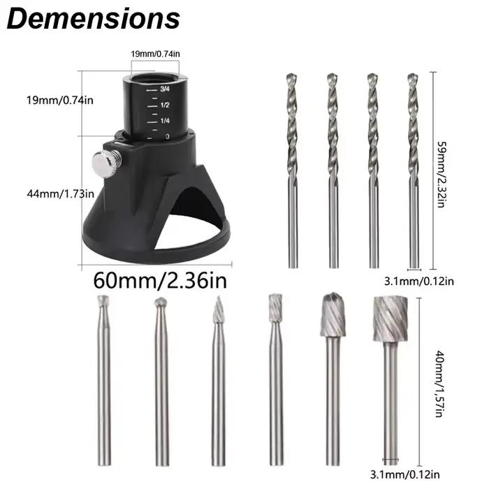 Routeur rotatif fraise Guide fixation foret hélicoïdal Kit d'outils de sculpture sur bois localisateur dédié outil de me
