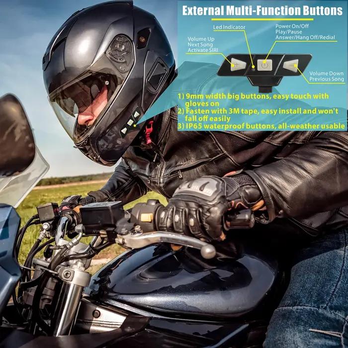 Bluetooth 5.2 casque de Moto casque sans fil mains libres stéréo lecteur de musique Moto casque rédu