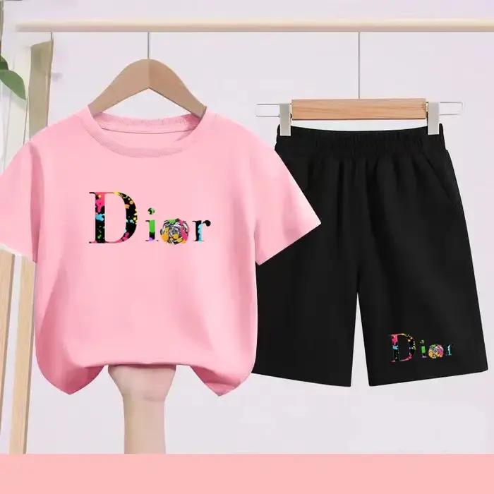 T-shirt de sport noir pour enfants de 3 à 12 ans, ensemble de vêtements de sport, short, ensemble de