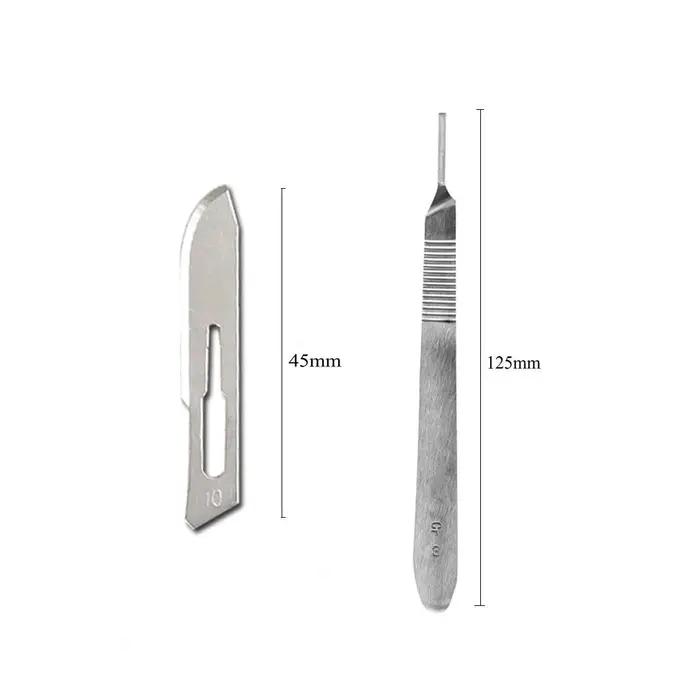 10 lames de scalpel stérile # 10 avec poignée pour dermaplanage, pédicure, artisanat, modélisation,