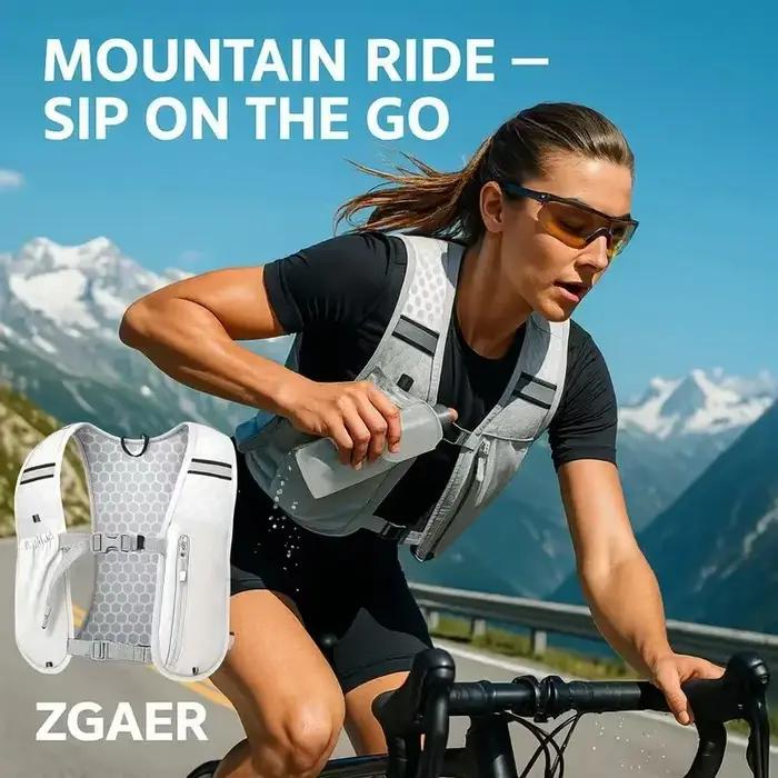Gilet de course et de cyclisme léger avec poches réfléchissantes pour l'hydratation et le rangement