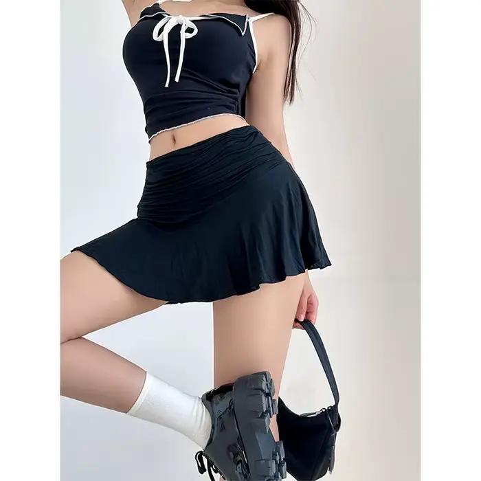 2025 femmes printemps et été nouveau style Spicy girl jupe courte taille basse avec pantalon de sécu