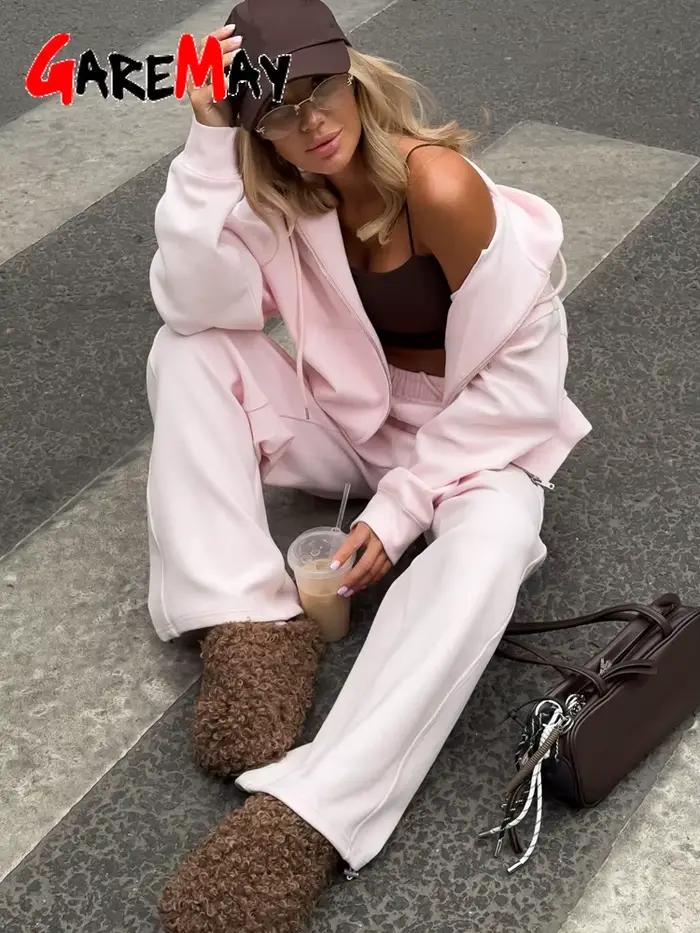 Ensembles de survêtements pour femmes deux pièces pantalon rose et bleu classique tenue de sport printemps fitness jogging confortable sportif élégant