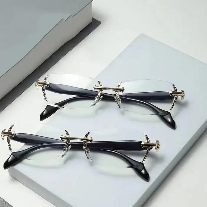 2024 rétro sans cadre Ultra léger femmes hommes lunettes de lecture bloquant la lumière bleue ordina