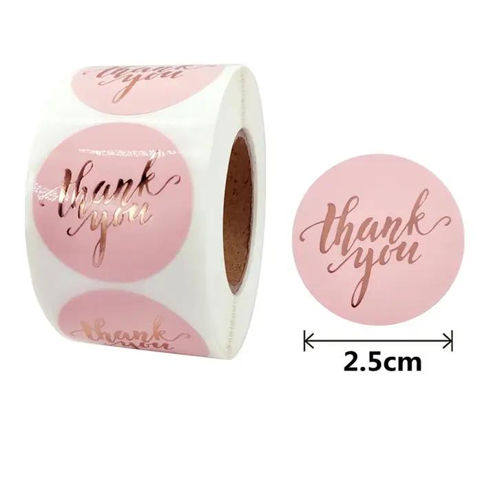 Étiquettes rondes en papier Kraft, 500 pièces, autocollant de remerciement, dragées, sac de bonbons,