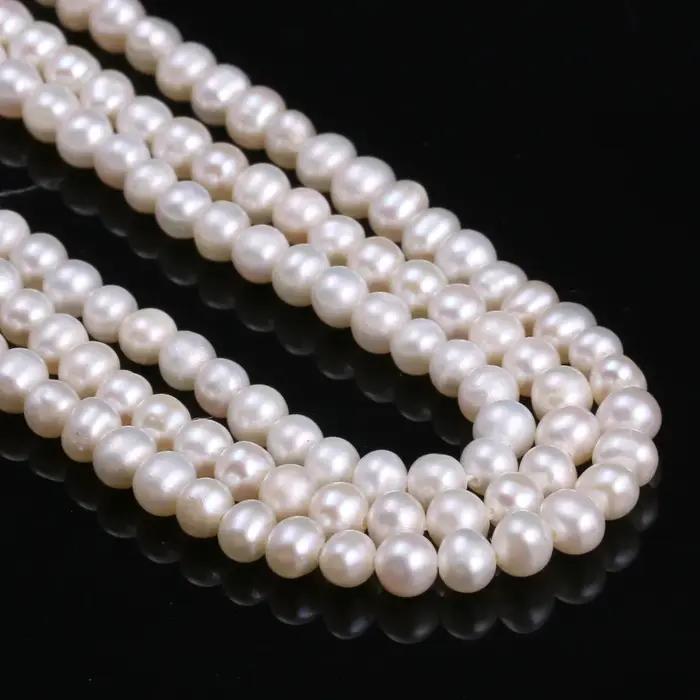 Perles Rondes de Culture d'Eau Douce, AA 36cm, 100% Naturelles, pour Bijoux, Collier, Bracelet, 13 A