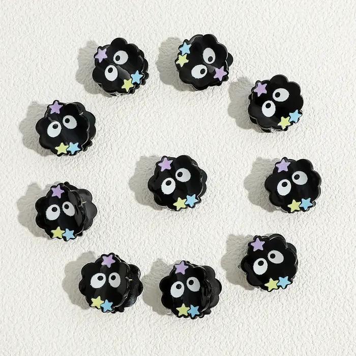 10 pièces jolie petite griffe de cheveux boule de charbon, accessoire de cheveux multifonctionnel gr