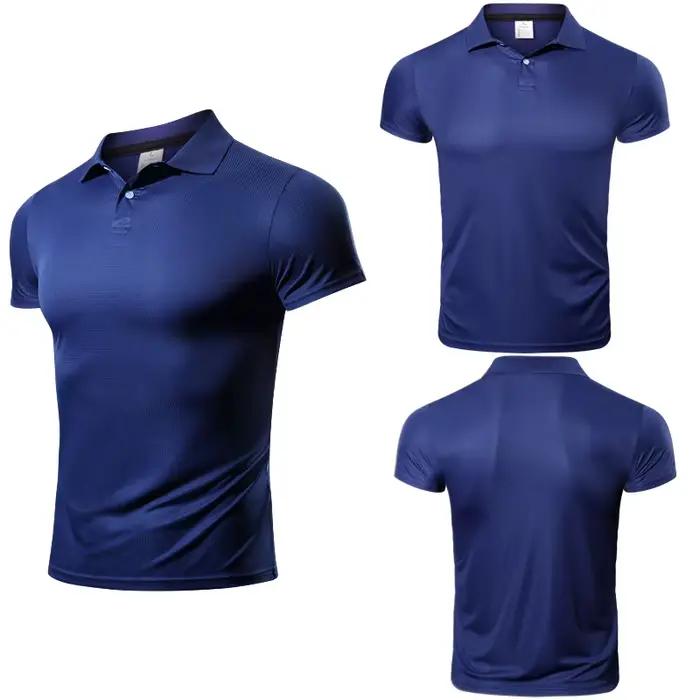 T-shirt en polyester à col décontracté pour homme, haut de sport, séchage rapide, vêtements légers,